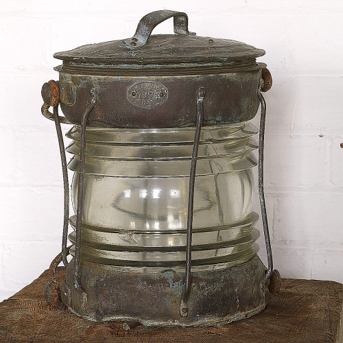Vintage Brass and Copper Ships Light