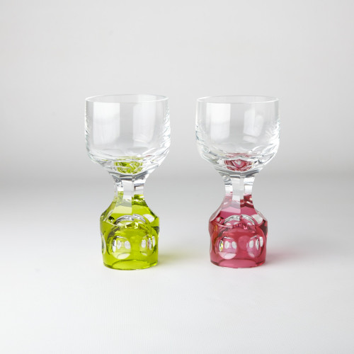 Cut Glass Coloured Shot Glasses