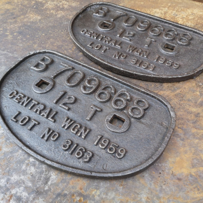 A Matching Pair of 12 Ton Cast Iron Central Wagon plates